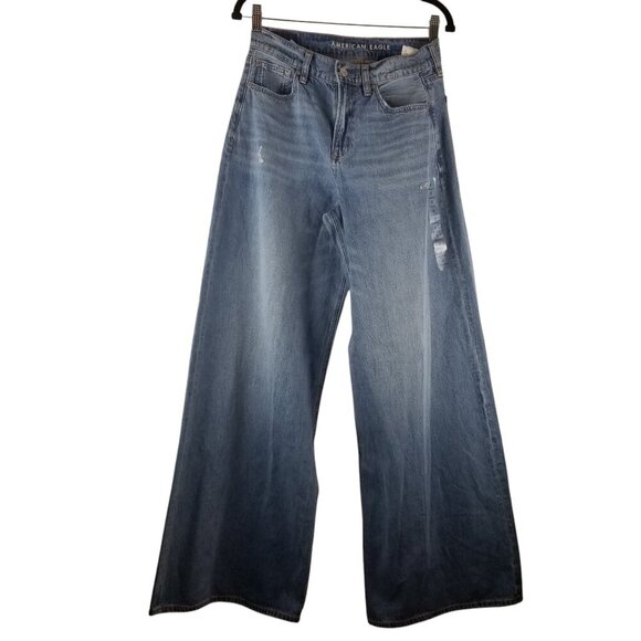 American Eagle Outfitters Denim - NWT American Eagle Women's High Rise Ultra Wide Leg Distressed Jeans Sz 26 W/2R